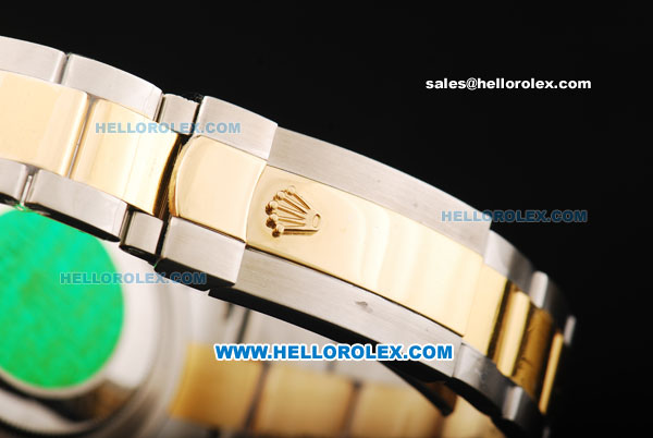 Rolex Datejust II Rolex 3135 Automatic Movement Steel Case with Gold Bezel and Two Tone Strap - Click Image to Close